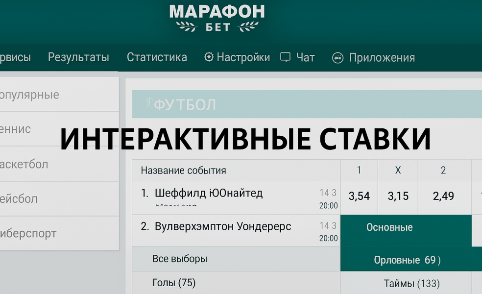 Интерактивная ставка в БК Марафон: подробное объяснение для новичков