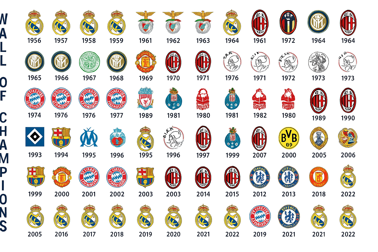 Стена чемпионов КЕЧ/ЛЧ: все победители и статистика Стена чемпионов КЕЧ/ЛЧ: все победители и статистика