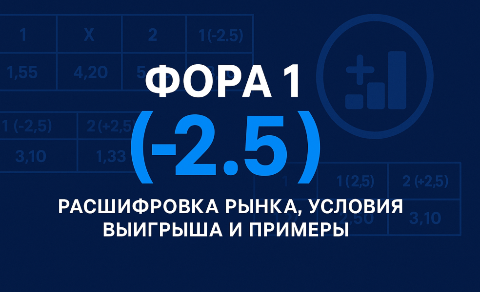 Фора 1 (-2.5): расшифровка рынка, условия выигрыша и примеры
