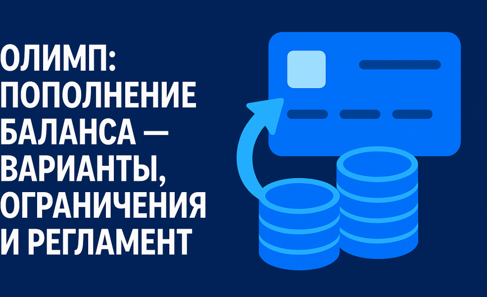 БК Олимп: пополнение баланса — варианты, ограничения и регламент