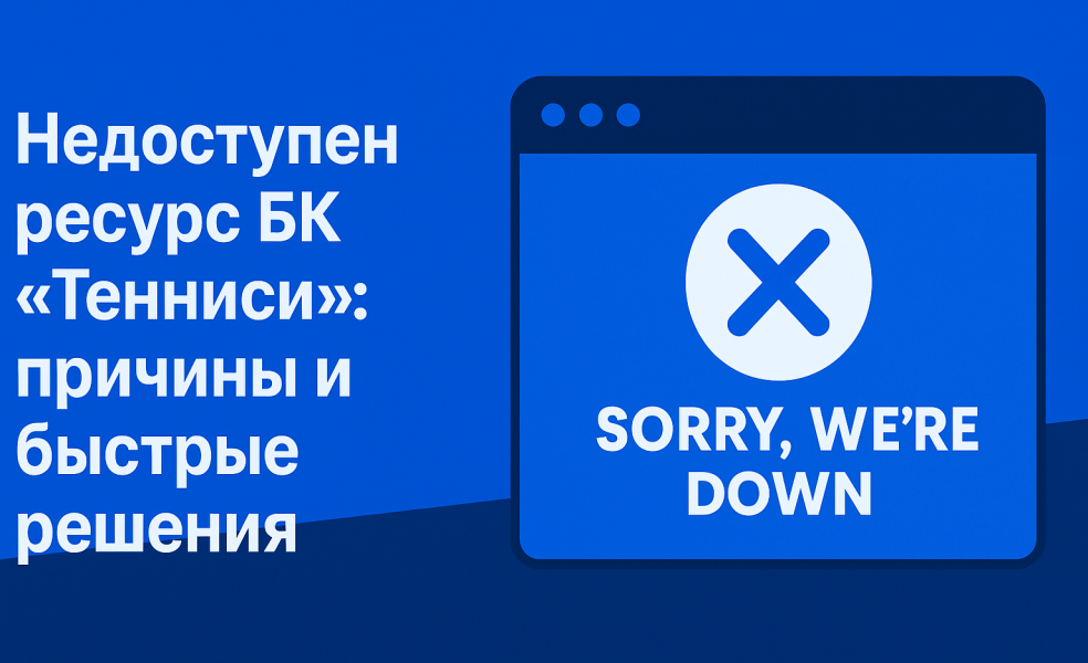 Недоступен ресурс БК «Тенниси»: причины и быстрые решения