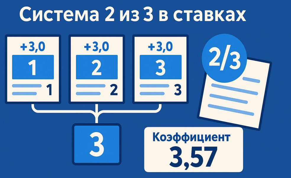 Система 2 из 3 в ставках на спорт: как рассчитываться и чем отличается