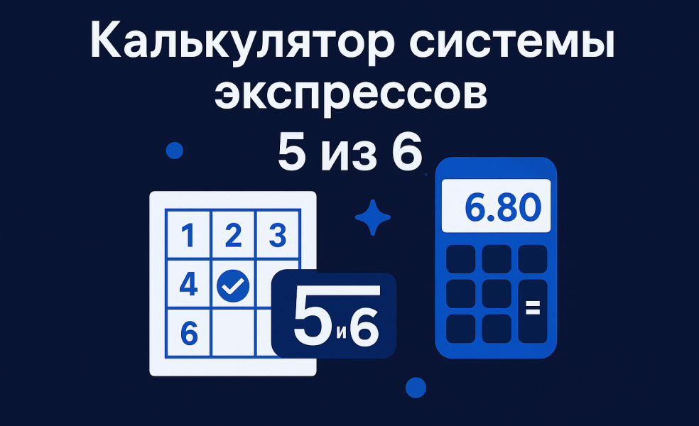 Калькулятор системы экспрессов 5 из 6: расчёт пари в БК
