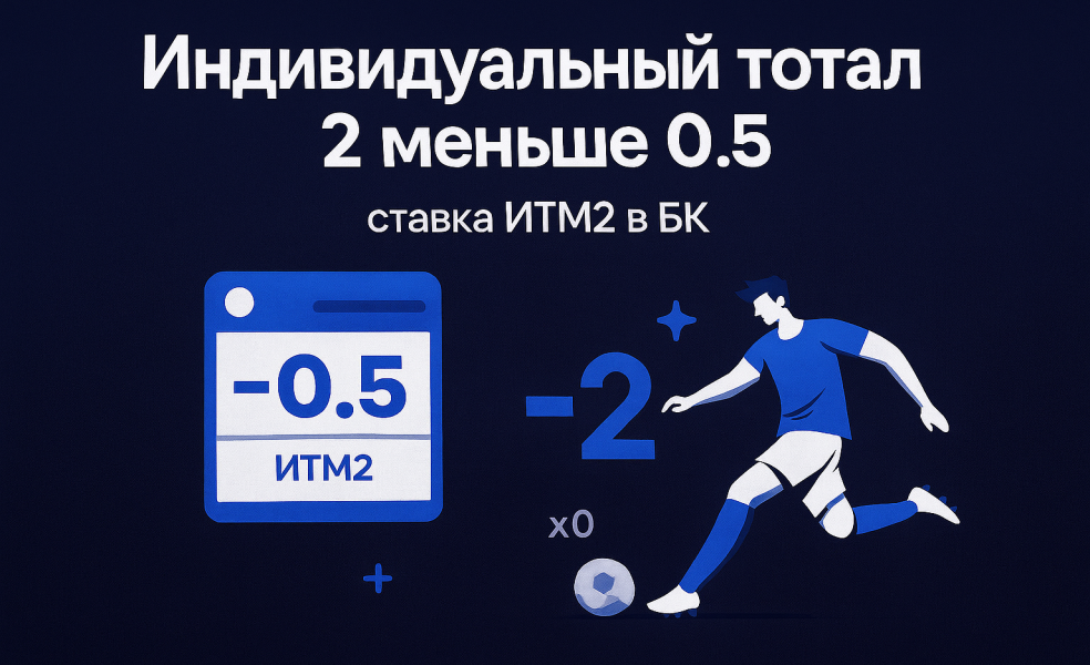 Индивидуальный тотал 2 меньше 0.5: ставка ИТМ2 в БК