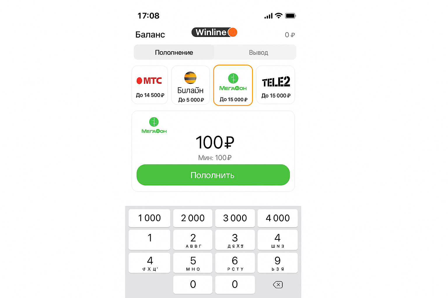 Winline: варианты внесения денег, лимиты и инструкции Winline: варианты внесения денег, лимиты и инструкции