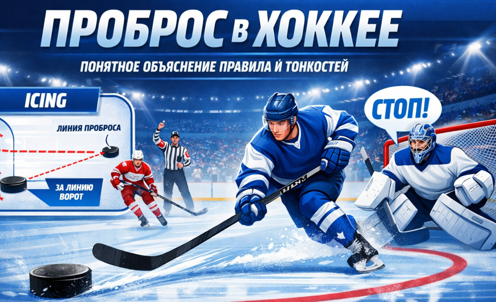 Проброс в хоккее: понятное объяснение правила и его тонкостей