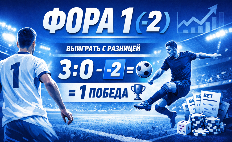 Фора 1 (-2) в ставках на спорт: что означает Ф1 -2