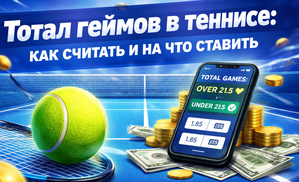 Тотал геймов в теннисе: как считать и на что ставить
