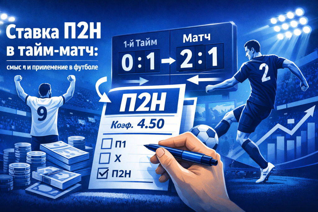 Ставка П2Н в тайм-матч: смысл и применение в футболе