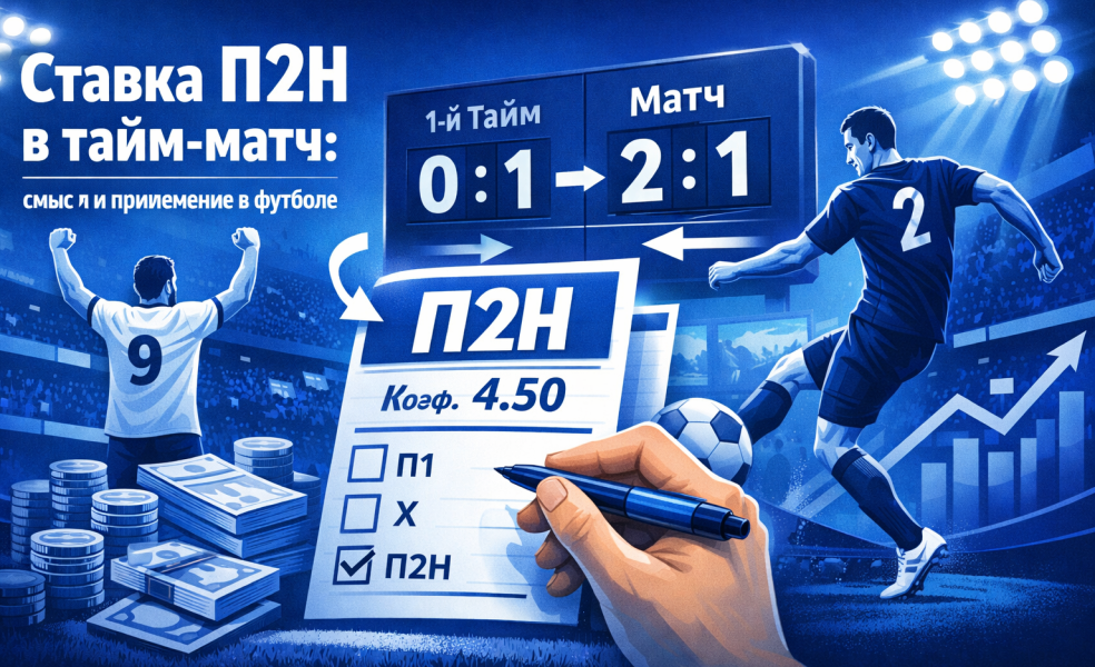 Ставка П2Н в тайм-матч: смысл и применение в футболе