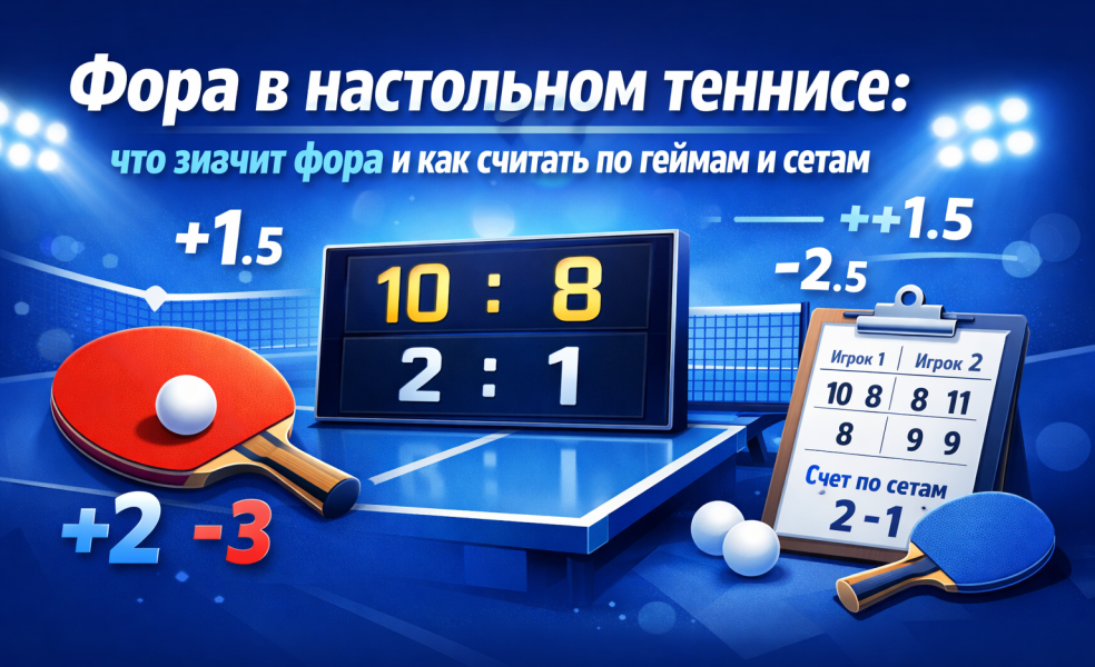 Фора в настольном теннисе: что значит фора и как считать по геймам и сетам