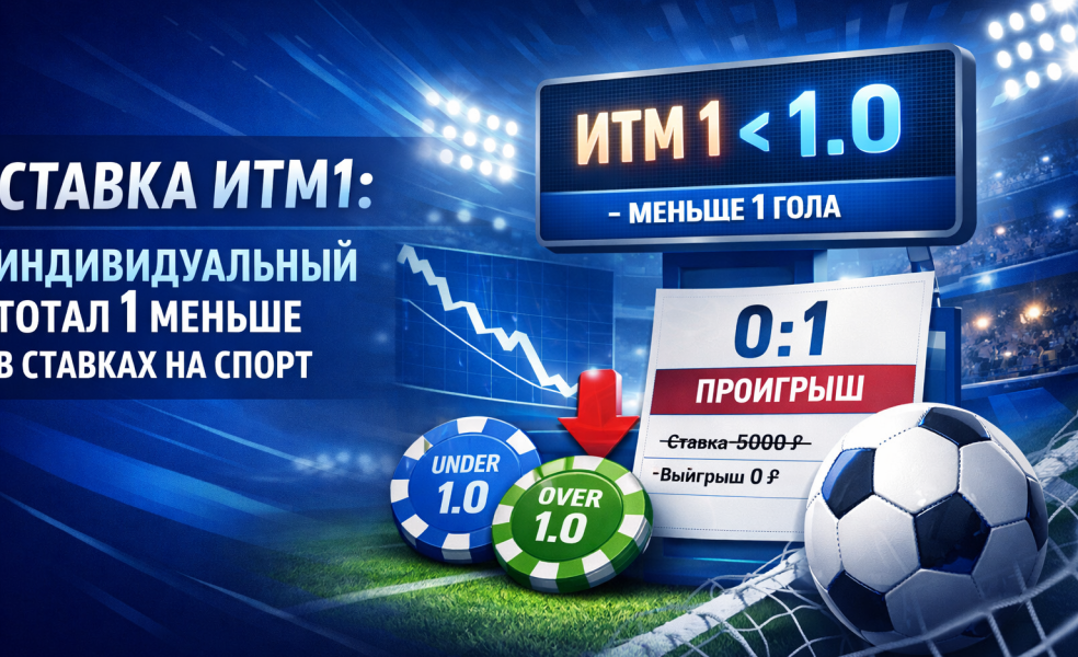 Ставка ИТМ1: индивидуальный тотал 1 меньше в ставках на спорт