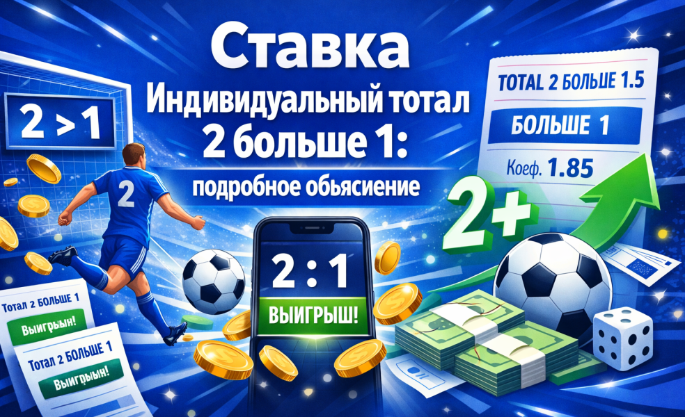 Ставка Индивидуальный тотал 2 больше 1: подробное объяснение