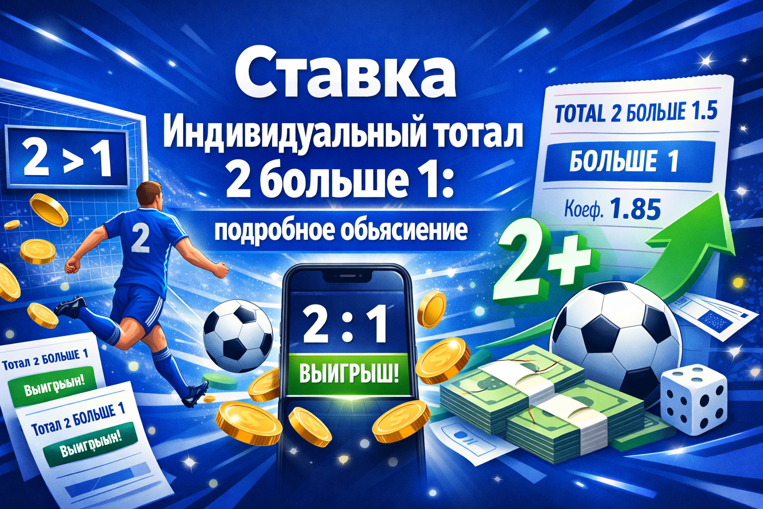 Ставка Индивидуальный тотал 2 больше 1: подробное объяснение