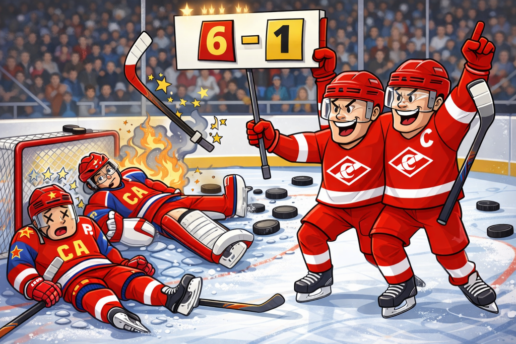 Спартак разгромил Красную Армию в московском дерби МХЛ