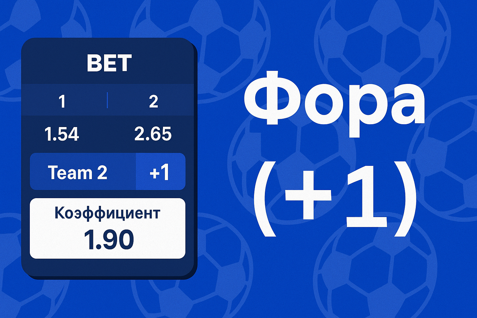 Фора 2: ставка Ф2 (+1) — пример расчета