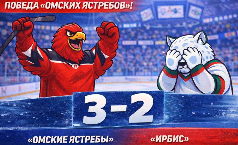 «Омские Ястребы» взяли матч у «Ирбиса» — 3:2