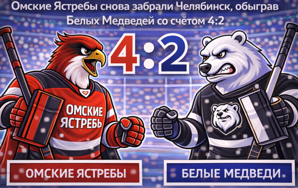 Омские Ястребы во второй раз подряд обыграли Белых Медведей