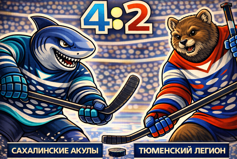 Сахалинские Акулы взяли два очка у Тюменского Легиона